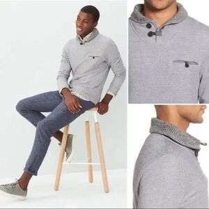 Billy Reid Shawl Collar Pullover Sweater Grey Size XXL